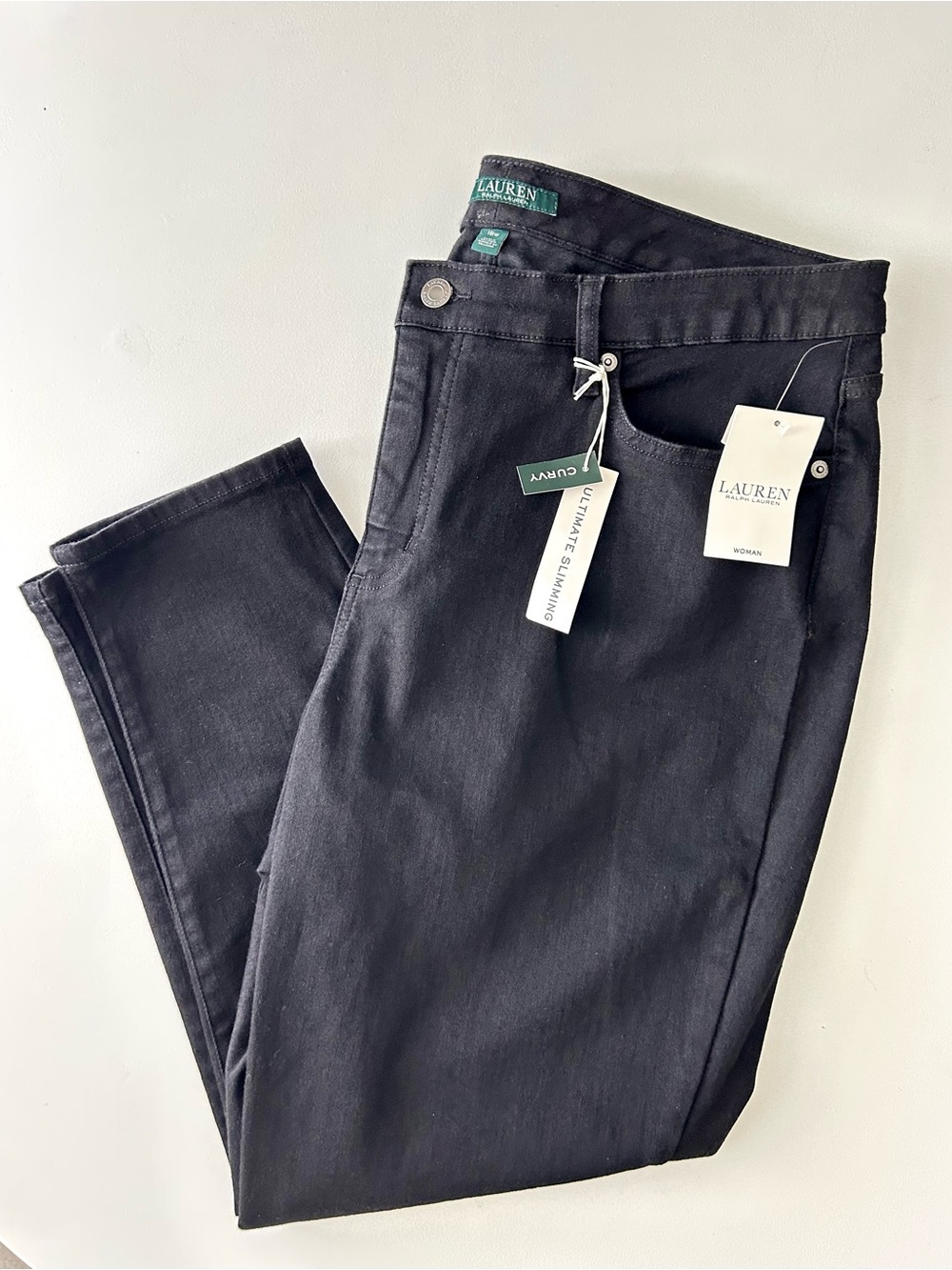 Lauren Ralph Lauren 18W Ultimate Slimming Premier Skinny Curvy Black Jeans